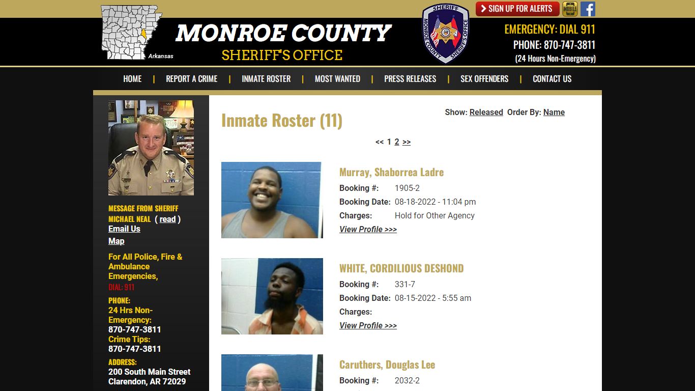 Inmate Roster - Current Inmates Booking Date Descending - Monroe County ...
