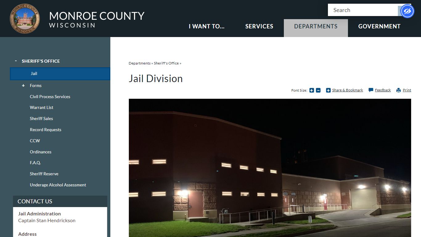 Jail Division | Monroe County, WI